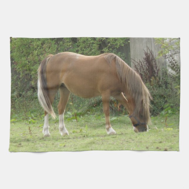 Toalla de cocina de cerdo marrón castaño de caball (Horizontal)