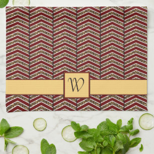 Toalla de cocina de chevron de leopardo impreso