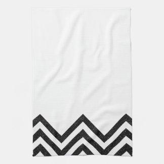 Toalla de cocina de chevron en blanco y negro II