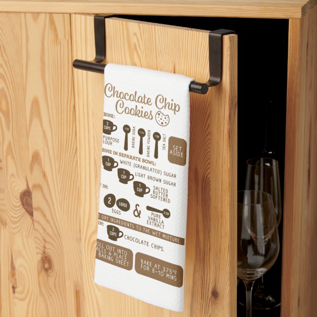 Toalla de cocina de chocolate con receta de chile (Pliegue de tercios)