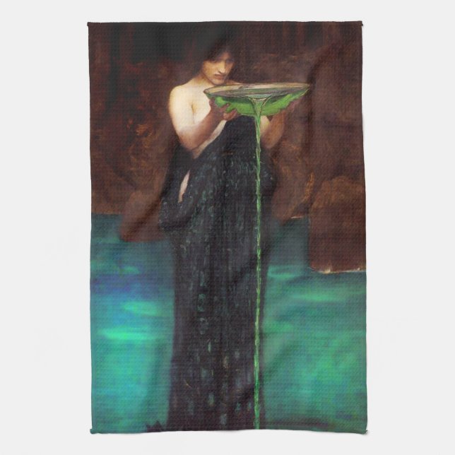 Toalla de cocina de Circe Invidiosa del Waterhouse (Vertical)