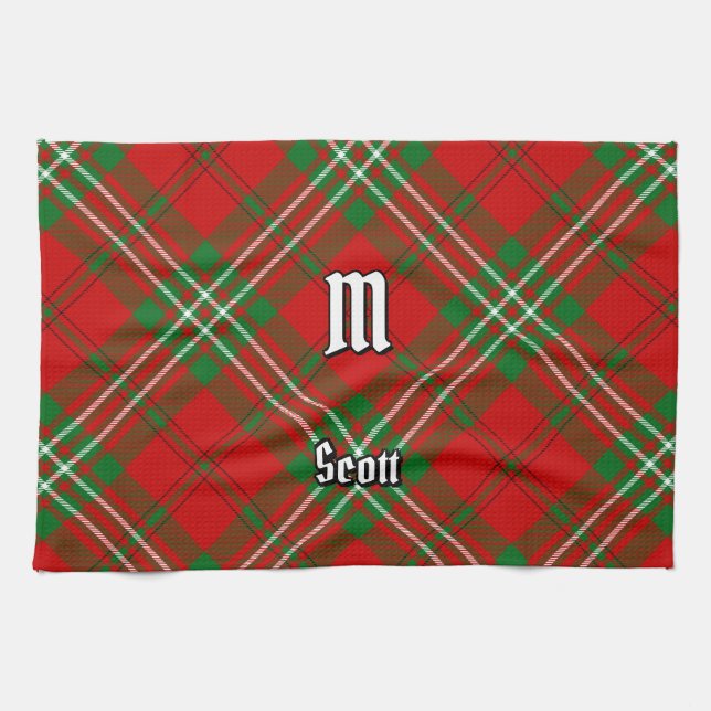 Toalla de cocina de Clan Scott Red Tartan (Horizontal)
