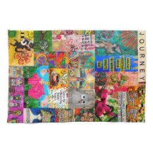 Toalla de cocina de collage de viaje de arte pop d
