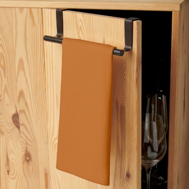 Toalla de cocina de color naranja quemado (Pliegue de tercios)