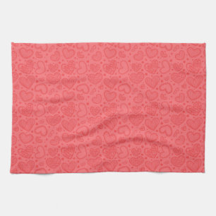 Toalla de cocina de corazón rojo