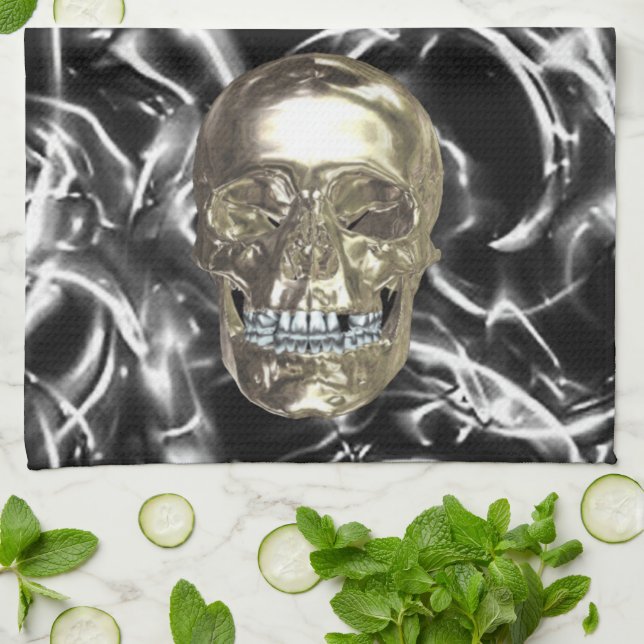 Toalla de cocina de cráneo cromada eléctrica (Doblado)