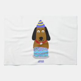 Toalla de cocina de crema feliz cumpleaños