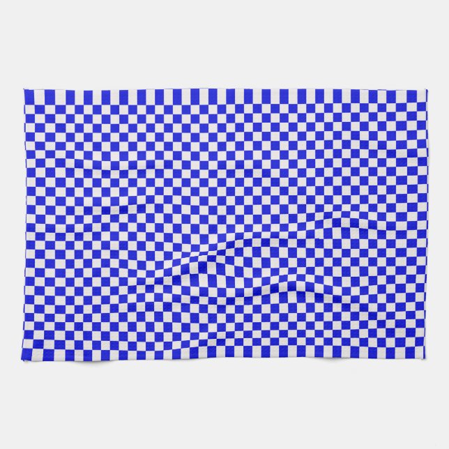Toalla de cocina de cuadros azules y blancos (Horizontal)