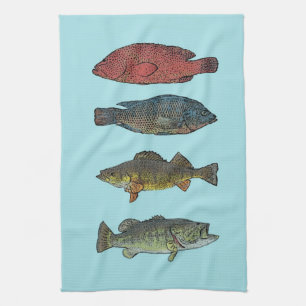 Toalla de cocina de cuatro pescados
