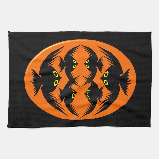 Toalla de cocina de cuervos de Halloween (Horizontal)