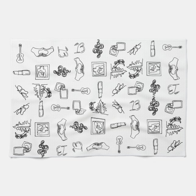 Toalla de cocina de dibujo de la línea Taylor Eras (Horizontal)