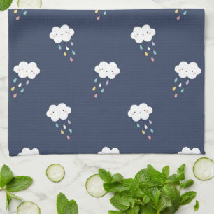 Toalla de cocina de diseño de nubes de Kawaii
