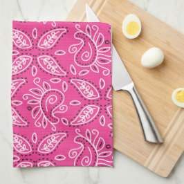 Toalla de cocina de diseño paisley paisley rosa