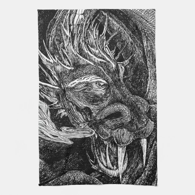 Toalla de cocina de dragón (Vertical)