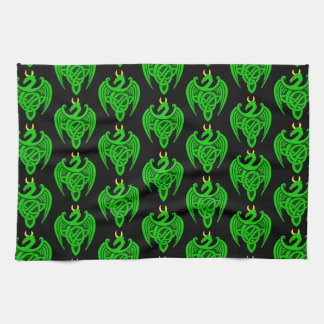 Toalla de cocina de dragón celta verde