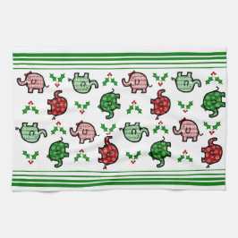 Toalla de cocina de elefante de Navidad