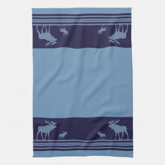 Toalla de cocina de estampado de alce azul rústico