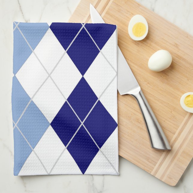 Toalla de cocina de estilo argelino azul y blanco (Doblado Cuarto)