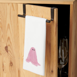 Toalla de cocina de Fantasma Rosa Halloween