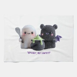 Toalla de cocina de fantasma y oso lindo espeluzna