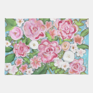 Toalla de cocina de floral rosa de primavera flore
