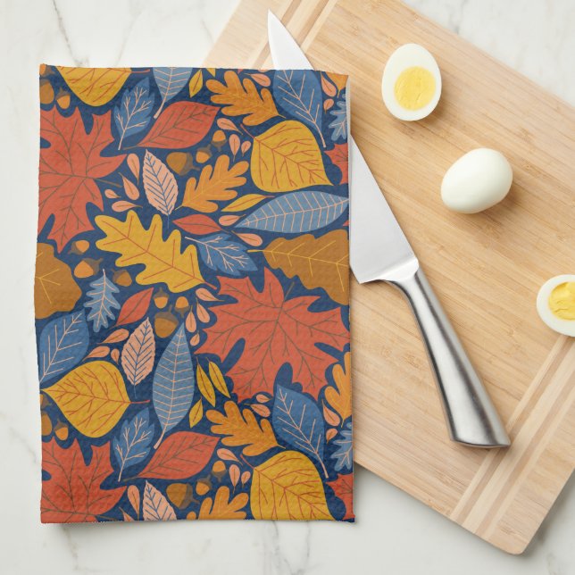 Toalla de cocina de follaje otoñal (Doblado Cuarto)