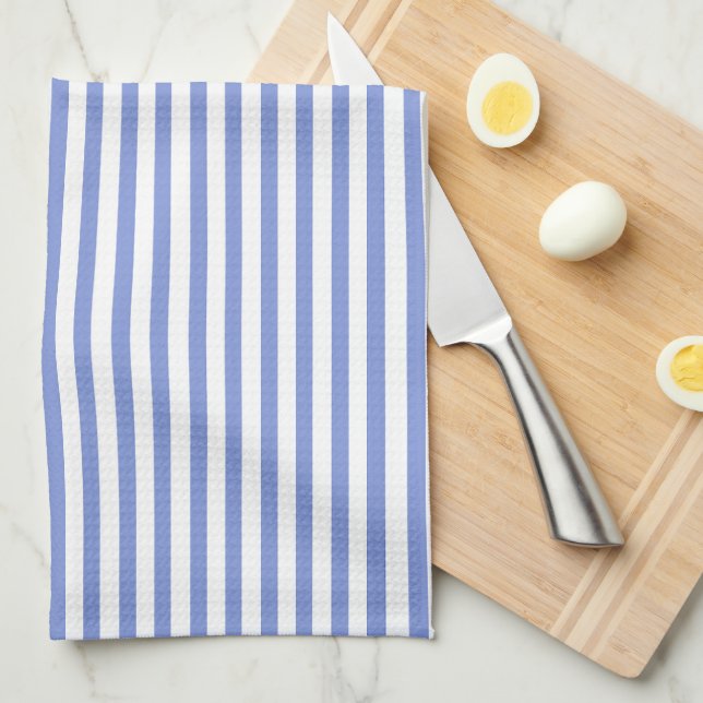 Toalla de cocina de franjas azules y blancas de la (Doblado Cuarto)