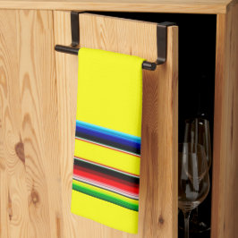 Toalla de cocina de franjas de serape brillante