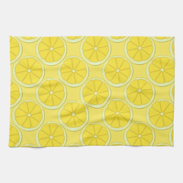 Toalla de cocina de frutas de verano amarilla (Horizontal)