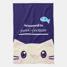Toalla de cocina de gato de dibujos animados sazon