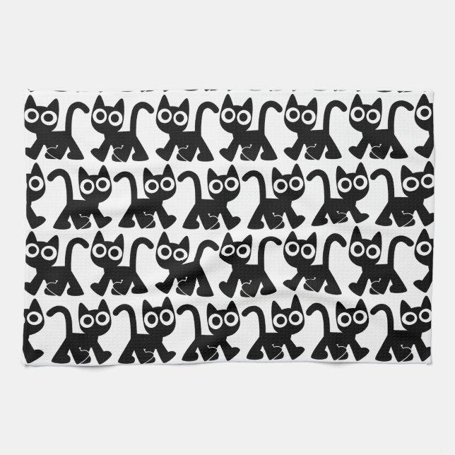 Toalla de cocina de gato de Personalizado de juego (Horizontal)