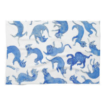 Toalla de cocina de gatos flotantes Ming Blue - Mi