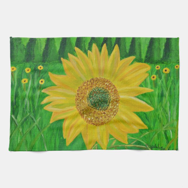 Toalla de cocina de girasol (Horizontal)