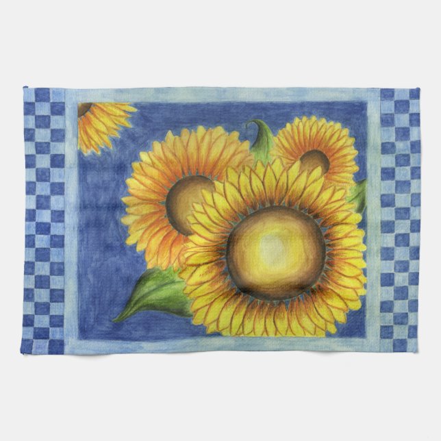 Toalla de cocina de girasol (Horizontal)