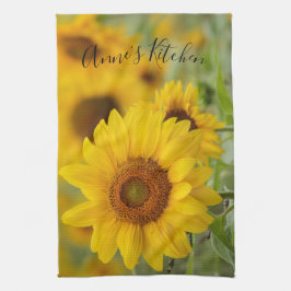 Toalla de cocina de girasol personalizada
