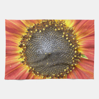 Toalla de cocina de girasol roja y amarilla
