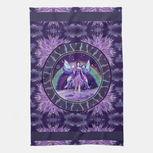 Toalla de cocina de hadas Purple Rain (Vertical)