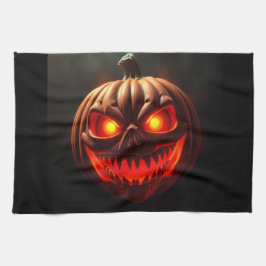 Toalla de cocina de Halloween de calabaza neón fer