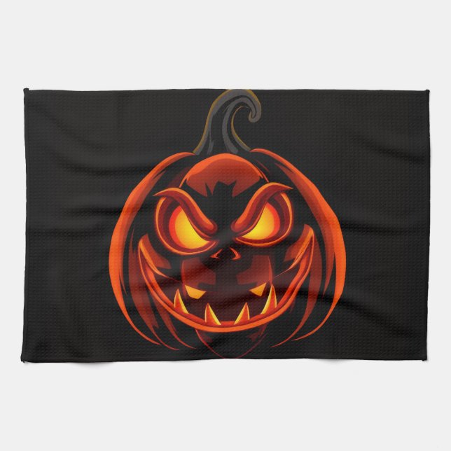Toalla de cocina de Halloween de monstruo de calab (Horizontal)