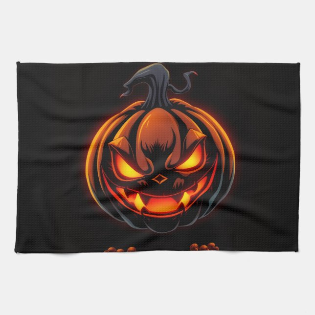 Toalla de cocina de Halloween de monstruo de calab (Horizontal)