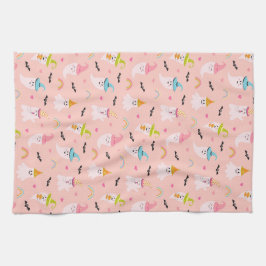 Toalla de cocina de Halloween del patrón arcoiris 