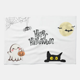 Toalla de cocina de Halloween dulce y fantasmagóri