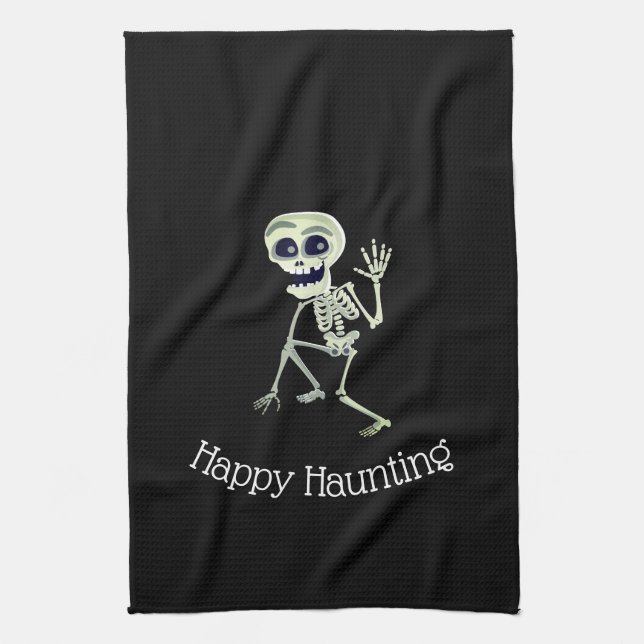 Toalla de cocina de Halloween-Skeleton (Vertical)