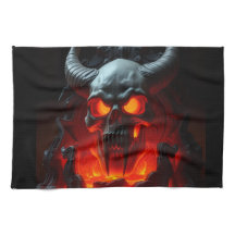 Toalla de cocina de Halloween Trono de cráneo de d