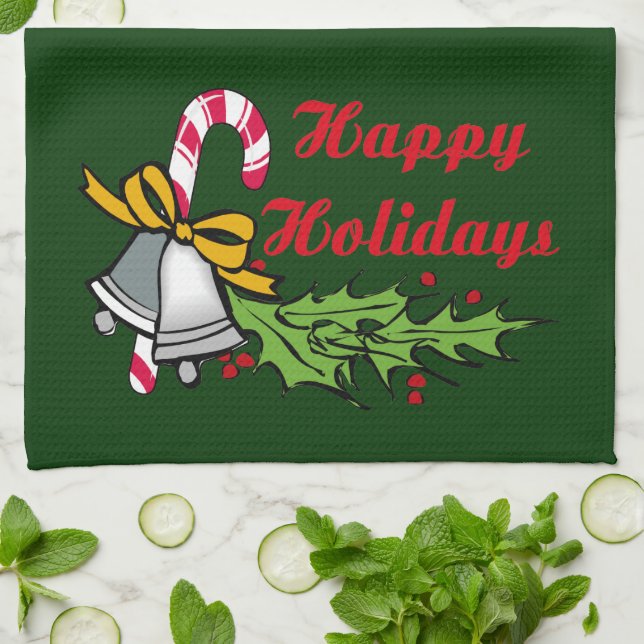 Toalla de cocina de Happy Holidays (Doblado)