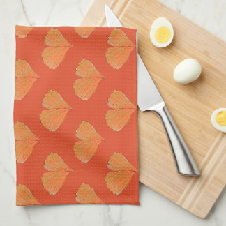 Toalla de cocina de hoja de Ginkgo de temporada