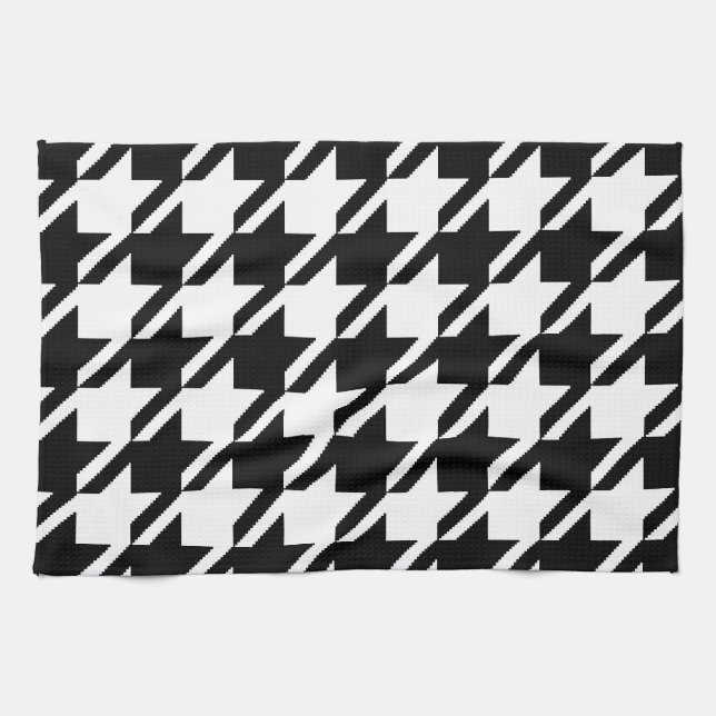Toalla de cocina de Houndstooth (Horizontal)
