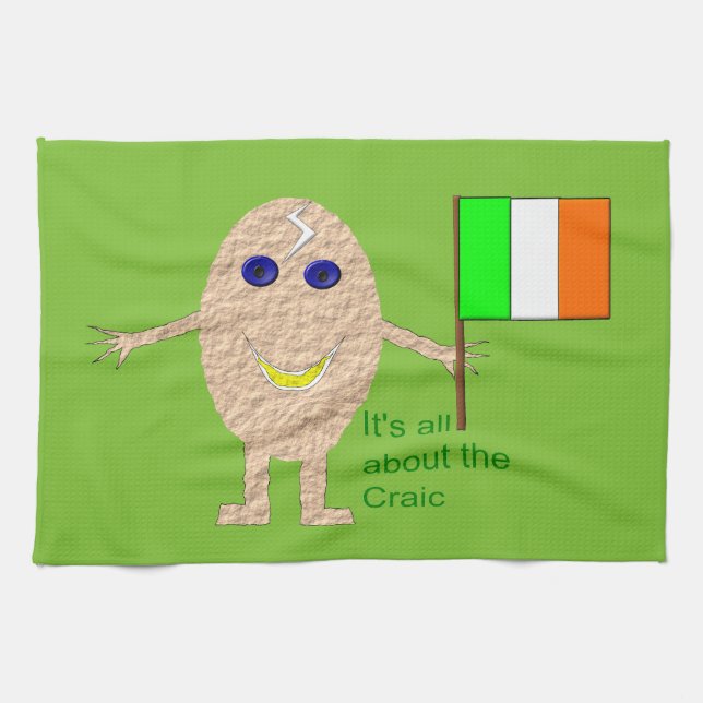Toalla de cocina de huevo irlandesa patriótica (Horizontal)