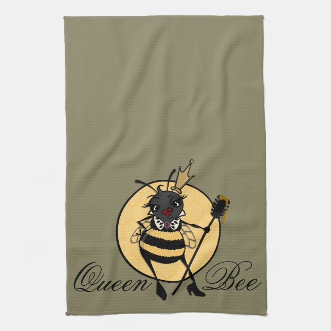TOALLA DE COCINA DE ILUSTRACION CUTE QUEEN BEE (Vertical)