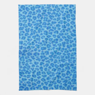 Toalla de cocina de impresión de leopardo azul